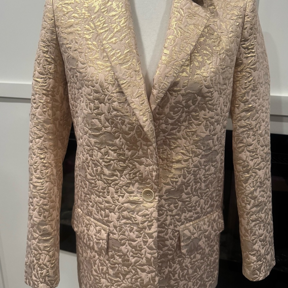 Zara Gold Textured Blazer